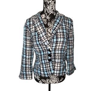 No Boundaries Tweed Blazer Suit Jacket Formal Career Occupational Workwear Work